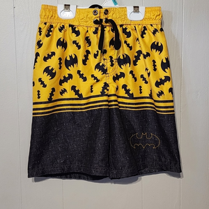 Batman‎ Swim Trunks Yellow Black Beach Size Medium 8 A370